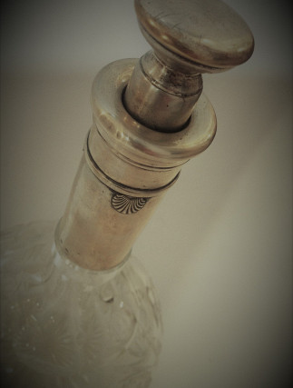 Crystal Bottle with Silver