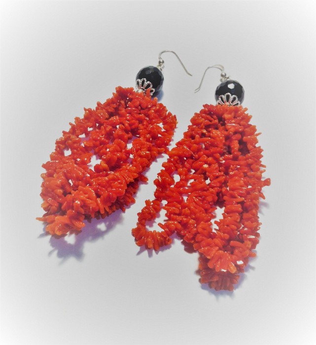 Earrings Coral Silver