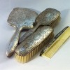 Silver Comb Brushes & Mirror Set