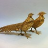 Pheasants Pair Gilt Bronze