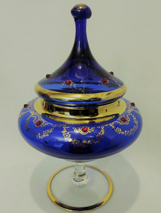 Glass Candy Bowl with Lid