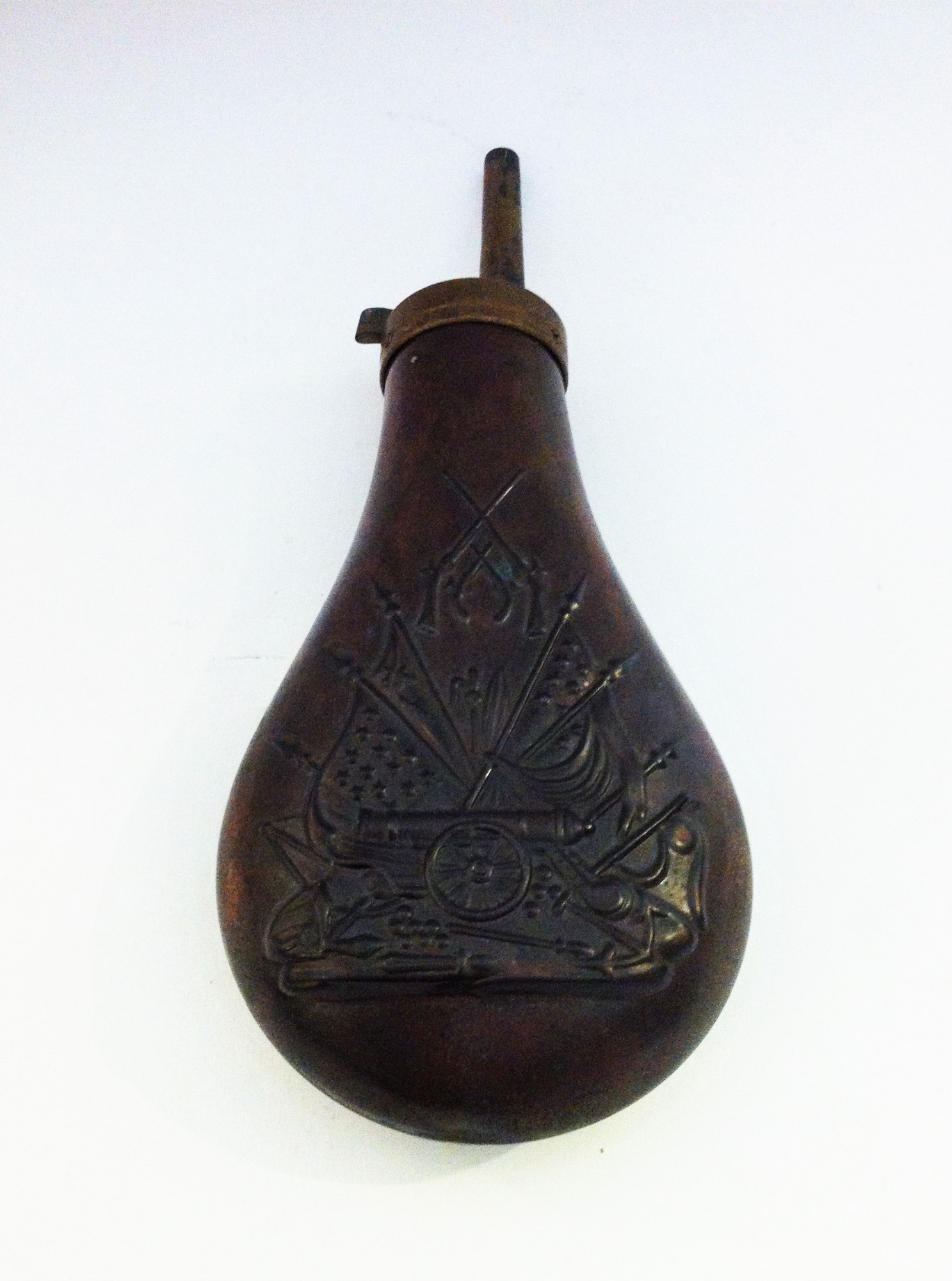 US Civil War Ceramic Powder Flask