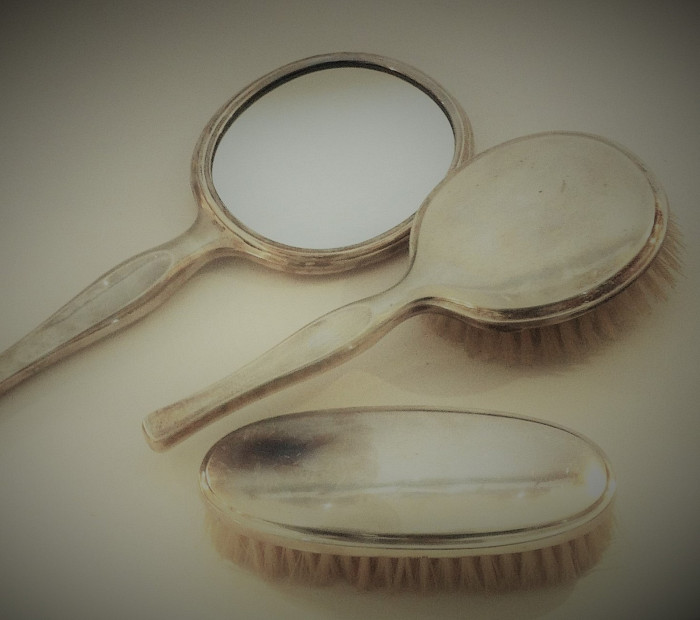 Silver Brushes & Mirror