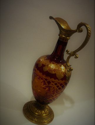 ANTIQUE JUG RUBY GLASS