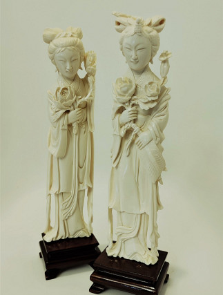 Pair of Ivory Figurines