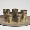 Silver Tray and 5 Cups