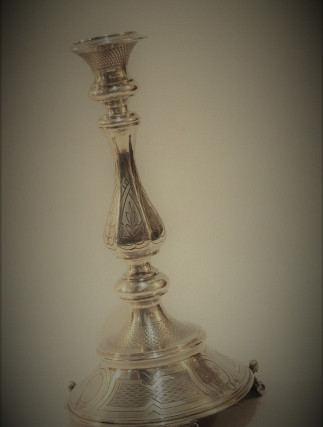 Antique Silver Candle Holder