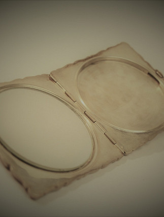 Silver Compact Pocket Mirror