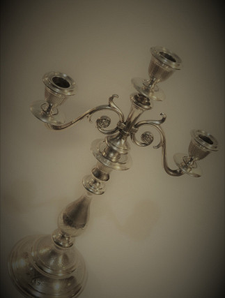 Antique Silver Candle Holder