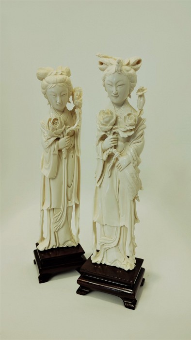 Pair of Ivory Figurines