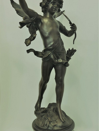 Bronze Cupid sculpture