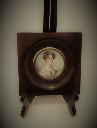Miniature painted ivory Pauline Bonaparte