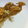 Pheasants Pair Gilt Bronze