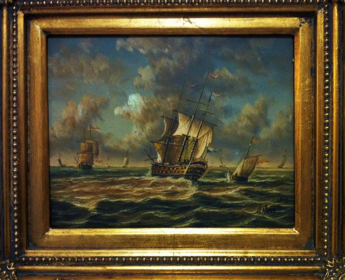 Antique Painting of Ships | Antik Spalato Shop